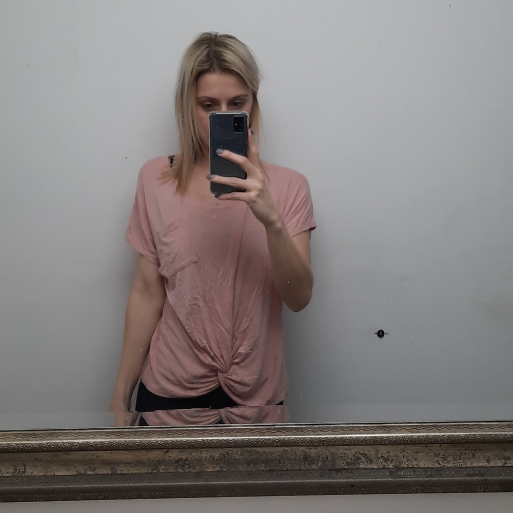 Pink tie knot t shirt
